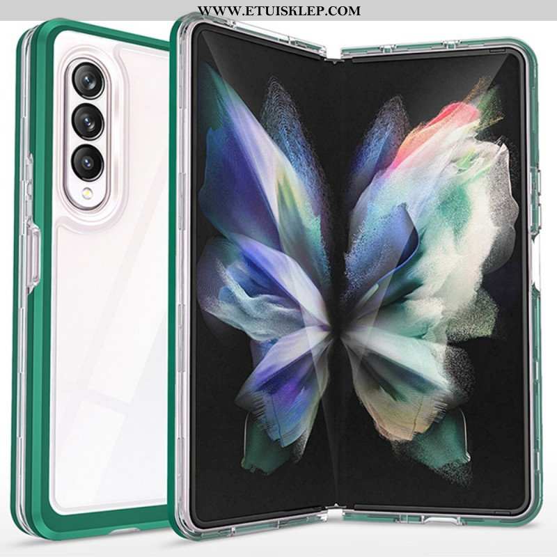 Etui do Samsung Galaxy Z Fold 3 5G Przezroczyste Hybrydowe Kolorowe Krawędzie